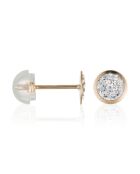 Boucles d'oreilles enfant Rondes - Zircons or jaune