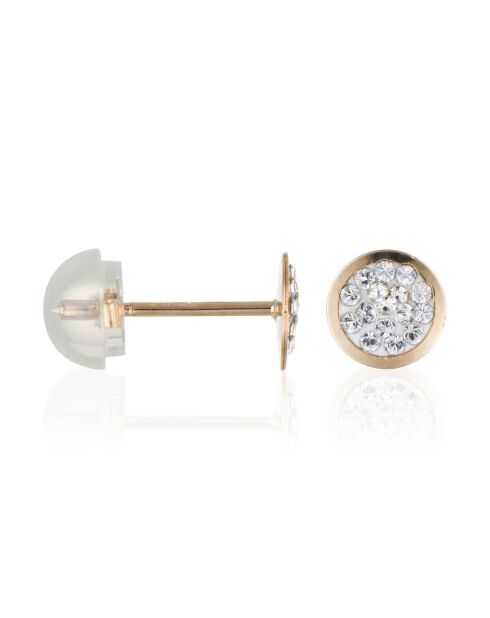Boucles d'oreilles enfant Rondes - Zircons or jaune