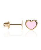 Boucles d'oreilles enfant Coeur rose or jaune