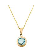 Pendentif Extase - Pierre Skyblue or jaune