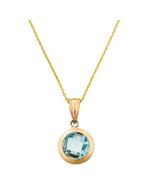 Pendentif Extase - Pierre Skyblue or jaune