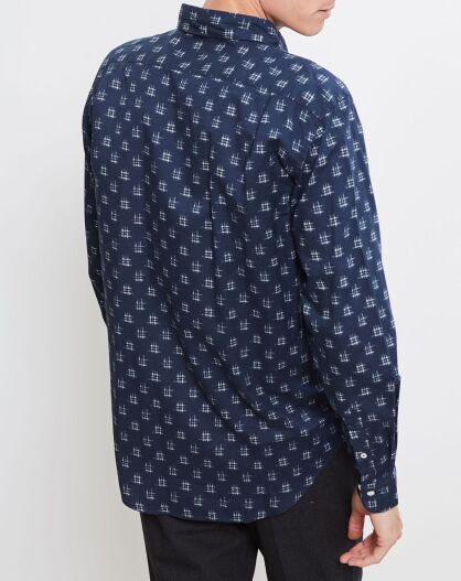 Chemise Régular Penn à motifs bleu foncé/blanc