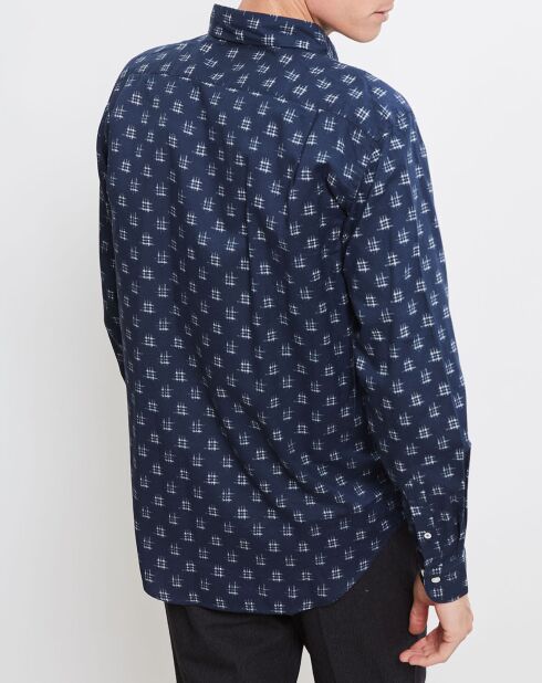 Chemise Régular Penn à motifs bleu foncé/blanc