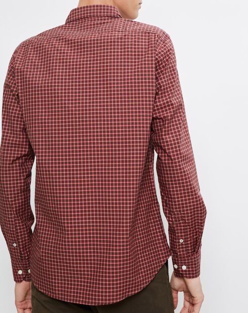 Chemise Slim Sammy quadrillée rouge