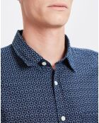 Chemise Slim Storm à imprimé fleuri indigo