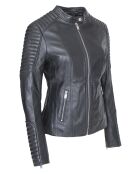 Veste en Cuir Caterina noire