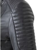 Veste en Cuir Caterina noire