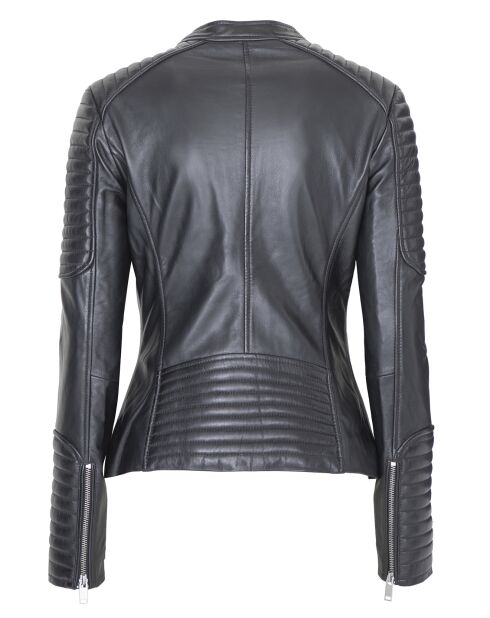 Veste en Cuir Caterina noire