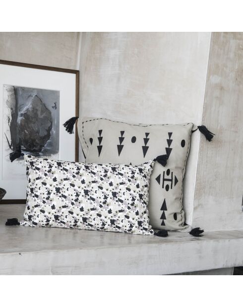 Housse de coussin Liberty noir délavé - 50x30 cm