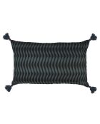 Housse de coussin Zig Zag pétrole/noir délavé - 50x30 cm