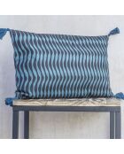 Housse de coussin Zig Zag pétrole/noir délavé - 50x30 cm