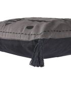 Housse de coussin Essaouira gris foncé/noir délavé - 50x50 cm