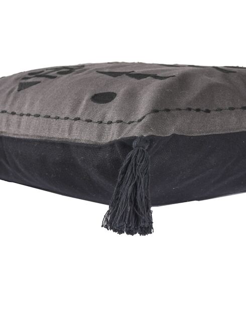 Housse de coussin Essaouira gris foncé/noir délavé - 50x50 cm