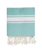 Fouta Famiglia XXL St Tropez Stripe Klassiek Turkooisgroen - 200x200 cm