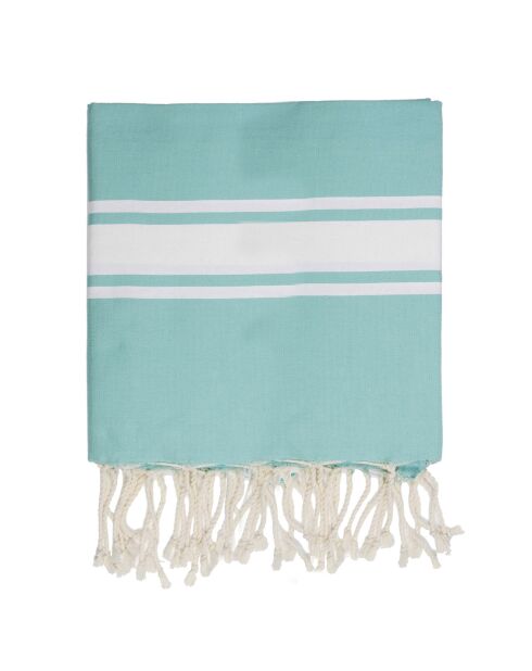 Fouta Famiglia XXL St. Tropez Stripe Classic Türkisgrün - 200 x 200 cm