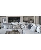 Housse de coussin Liberty noir/blanc/noir - 50x30 cm