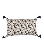 Housse de coussin Liberty noir/blanc/noir - 50x30 cm