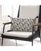 Housse de coussin Liberty noir/blanc/noir - 50x30 cm