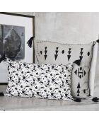 Housse de coussin Liberty noir/blanc/noir - 50x30 cm