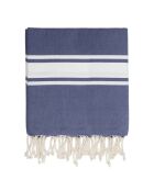 Fouta Famiglia XXL St Tropez Rayure Classique bleu jean - 200x200 cm