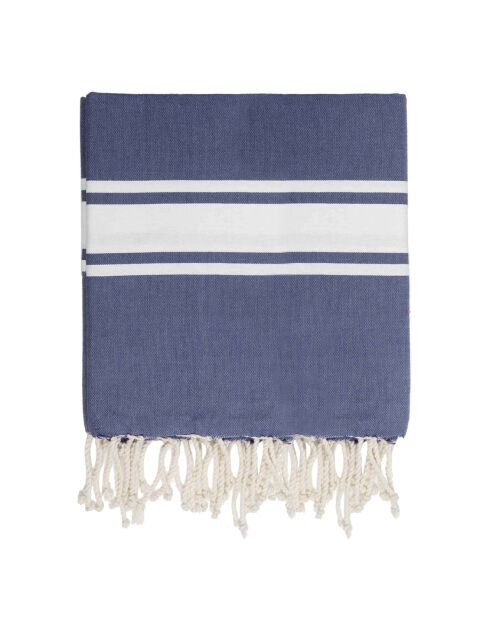 Fouta Famiglia XXL St Tropez Stripe Classic Jeansblau — 200 x 200 cm