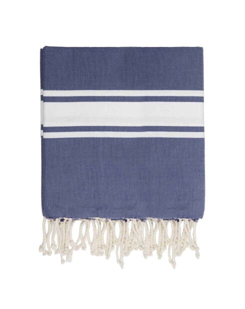 Fouta Famiglia XXL St Tropez Rayure Classique bleu jean - 200x200 cm