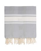 Fouta Famiglia XXL St Tropez Parelgrijze klassieke streep - 200x200 cm
