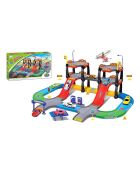 Circuit de ville avec 2 voitures et avion multicolore  - 3 ans et +