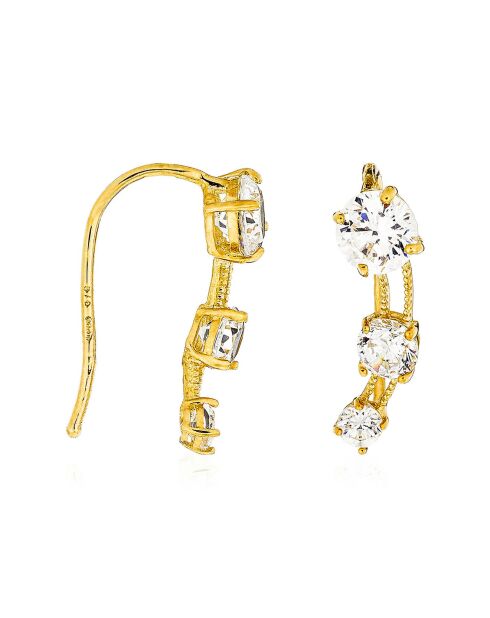 Boucles d'oreilles Trio de Pierre or jaune