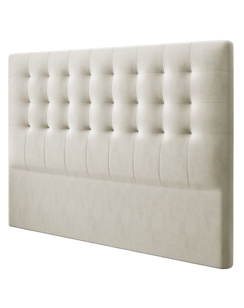 Tête de lit en Velours Athena beige - 140x120 cm