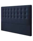 Tête de lit en Velours Athena bleu foncé - 140x120 cm