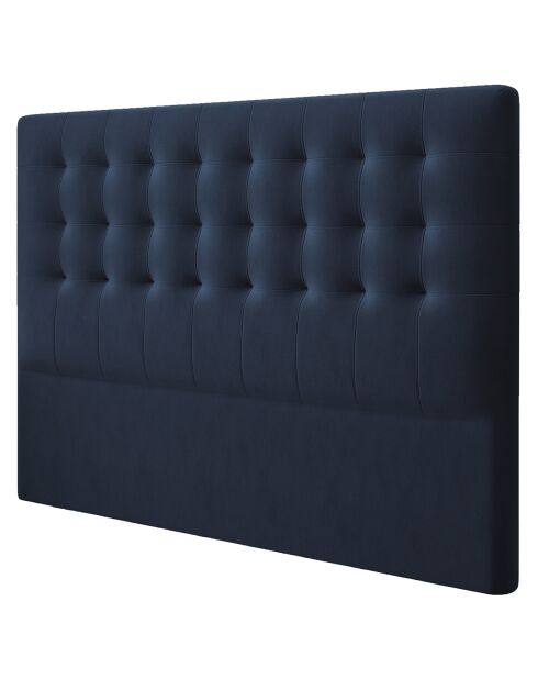 Tête de lit en Velours Athena bleu foncé - 140x120 cm