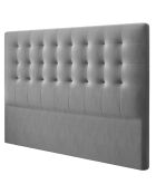 Tête de lit en Velours Athena grise - 140x120 cm