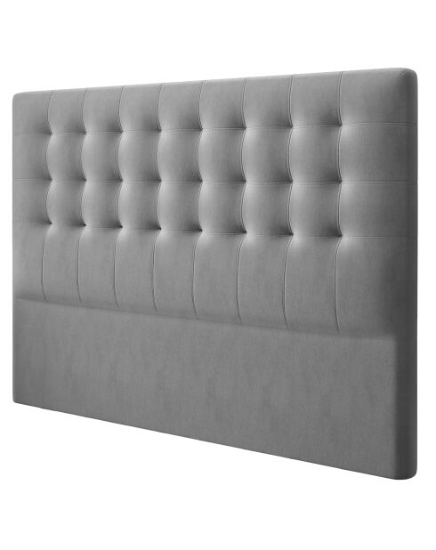 Tête de lit en Velours Athena grise - 140x120 cm