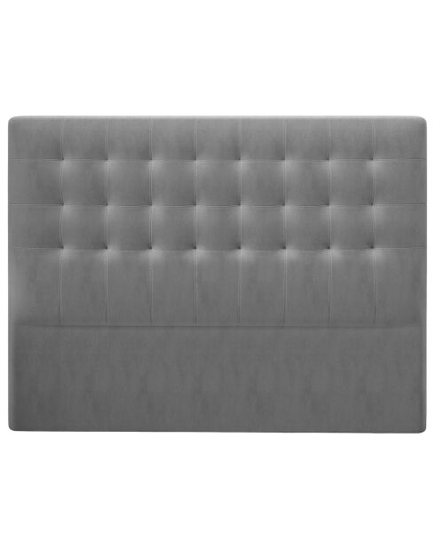 Tête de lit en Velours Athena grise - 160x120 cm