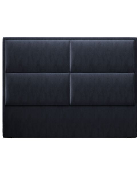 Tête de lit en Velours Lara bleu foncé - 140x120 cm