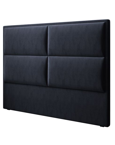 Tête de lit en Velours Lara bleu foncé - 140x120 cm