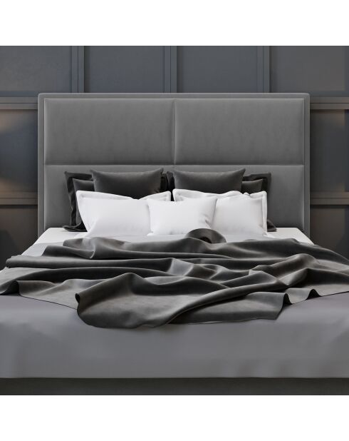Tête de lit en Velours Lara gris clair - 160 cm