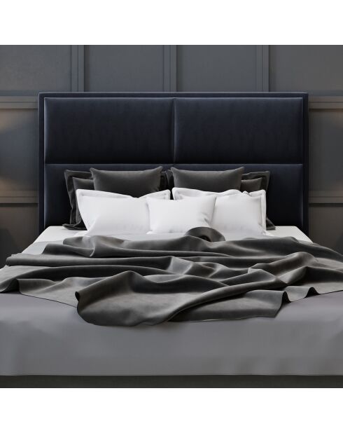 Tête de lit en Velours Lara bleu foncé - 160x120 cm