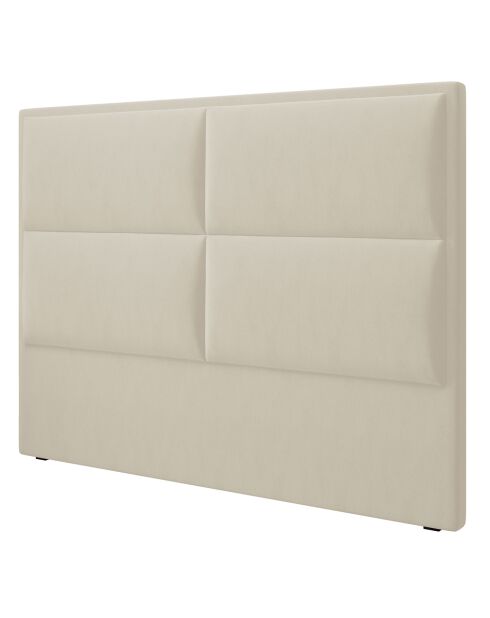 Tête de lit en Velours Lara beige - 200 cm