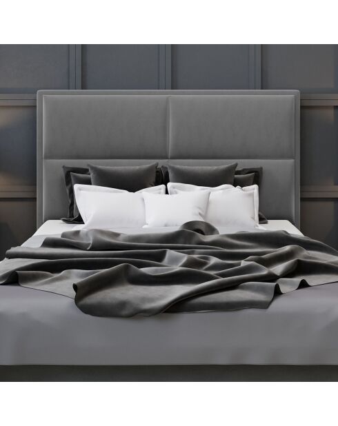 Tête de lit en Velours Lara gris clair - 200 cm