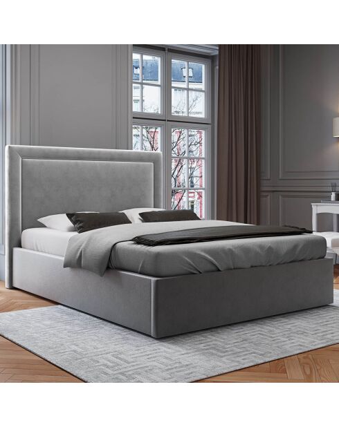 Tête de lit en Velours Primevere gris clair - 160x120 cm
