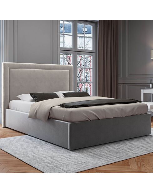 Tête de lit en Velours Primevere beige clair - 180x120 cm