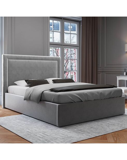 Tête de lit en Velours Primevere gris clair - 180x120 cm