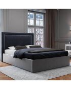 Tête de lit en Velours Primevere bleu foncé - 180x120 cm