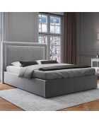 Tête De Lit En Velours Primevere gris clair - 200x10x120 cm