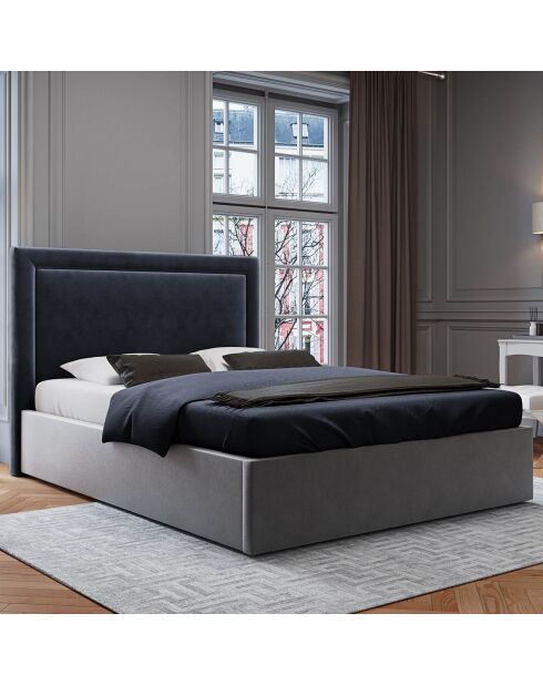 Tête de lit En Velours Primevere bleu foncé - 200x10x120 cm