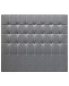 Tête de lit en Velours Sol grise - 160x120 cm