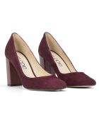 Mahi Pumps aus burgunderfarbenem Samt aus Veloursleder - 9,5 cm Absatz