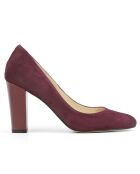 Mahi Pumps aus burgunderfarbenem Samt aus Veloursleder - 9,5 cm Absatz